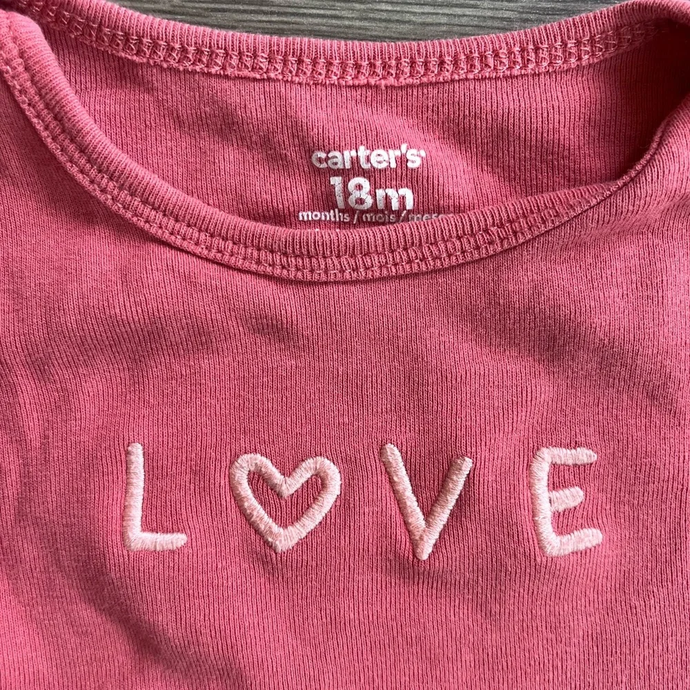 Carter’s Toddler Girl Long Sleeve Onesie Bodysuit “Love” Pink 18 Months